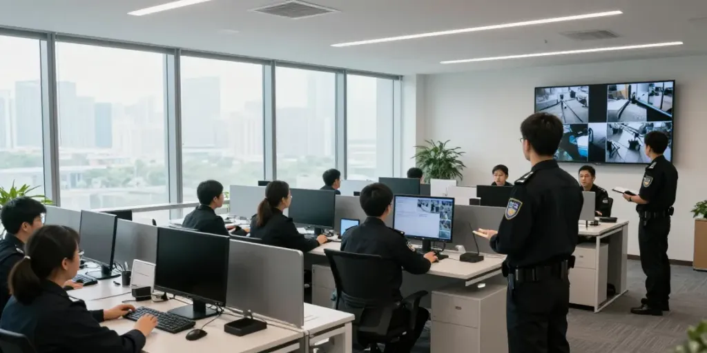 Corporate Security team ensuring safety at a professional office, showcasing local trusted services.