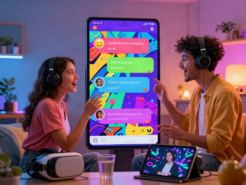 Engaging ai porn chat experience with lively avatars and vibrant chat interface.