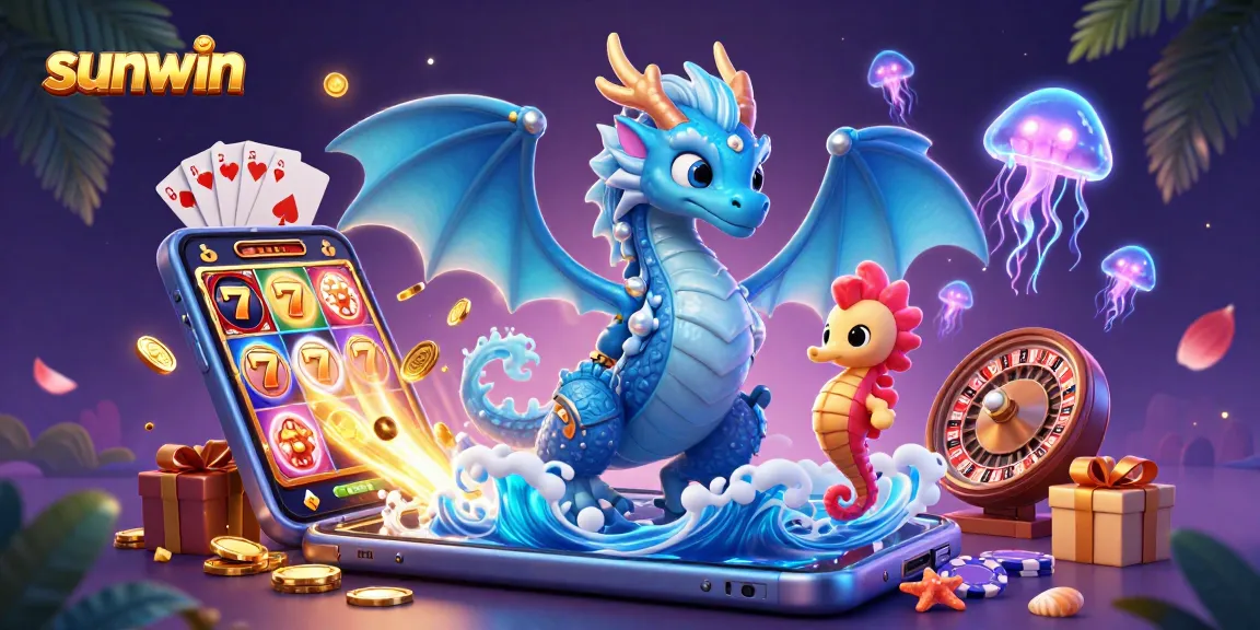 Win exciting rewards with sunwin in this vibrant 3D illustration of casino gaming elements.