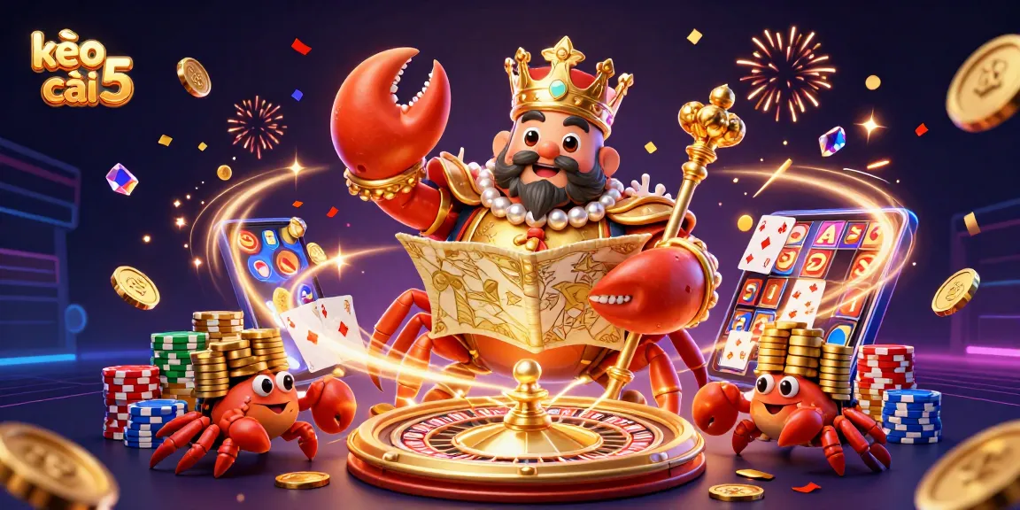 Engage with kèo nhà cái 5 in this vibrant illustration showcasing dynamic casino elements and winning opportunities.