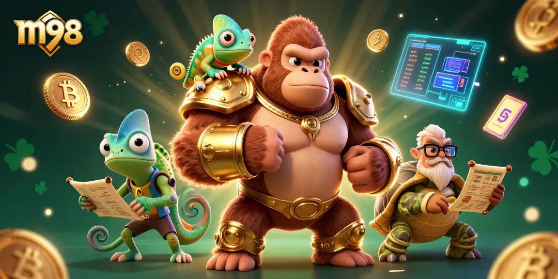 Spin to win big with m98 in an exciting digital casino adventure featuring vibrant characters.